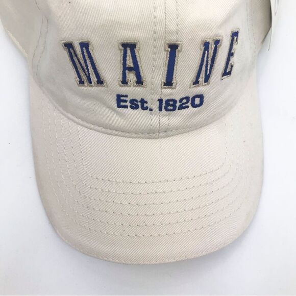 Maine Est.1820 NEW 6 panel Cream Canvas Ball Cap. The Bull ‘n Pitch - Picture 5 of 10